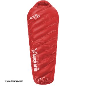 Black Deer feather sleeping bag - REVIVER 1000 model / red