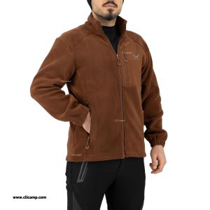 سویشرت پلار تمام زیپ SN6677 قهوه ای