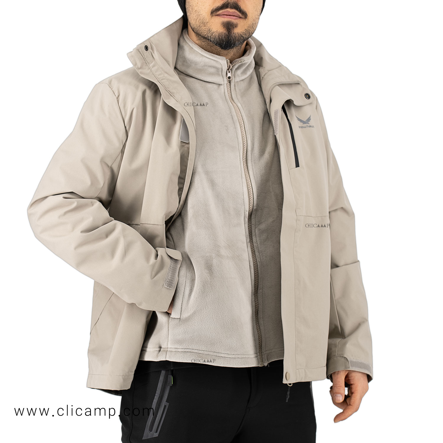 کاپشن دوپوش SN9618 خاکی (4)